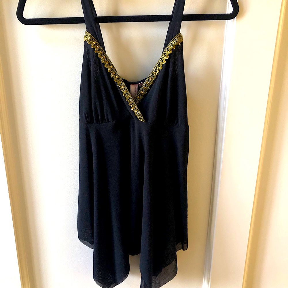 Sweet Pea Dressy, Gold-Trimmed Camisole